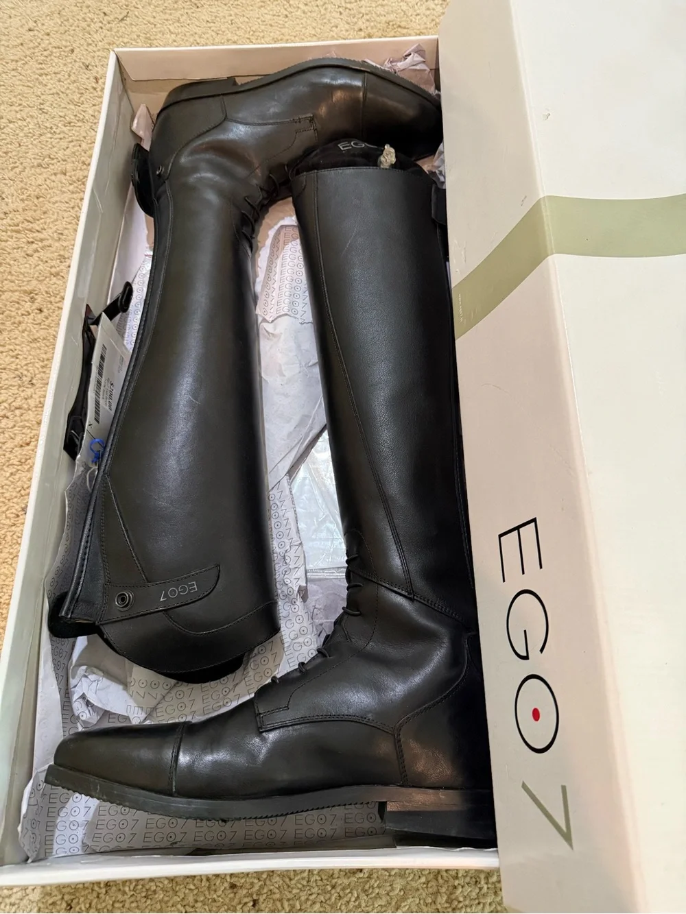 EGO Equestrian Ladies 43 Tall Show Boots - Black - Picture 2 of 10